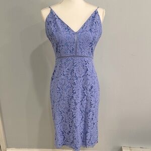 Astr Lace Midi Dress Periwinkle